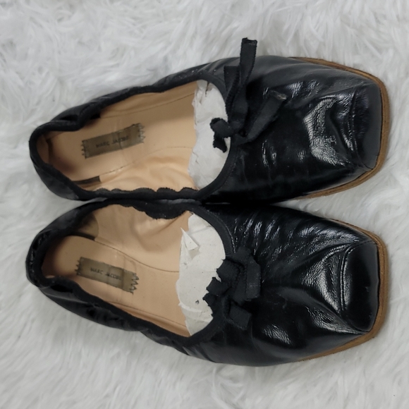 Marc Jacobs Black Ballet Flats Size 7.5 w w magnolia pearl - Picture 2 of 12